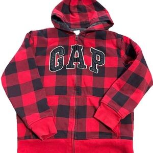 GAP Kids Checkered Red and Black Hoodie